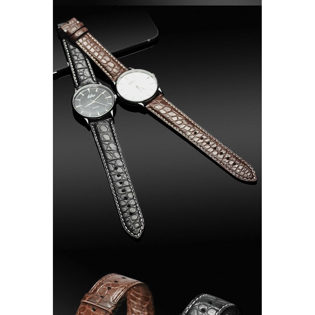 First layer Double Sided Crocodile Skin Watch Strap For Vacheron VC Constantin Bracelet Men's