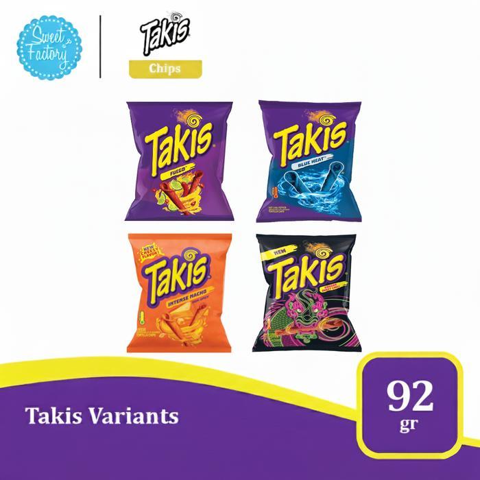 Best Deals Everyday Takis Tortilla Chips 92G - 4 Varian Rasa Pedas & Intense: Fuego, Intense Nacho,