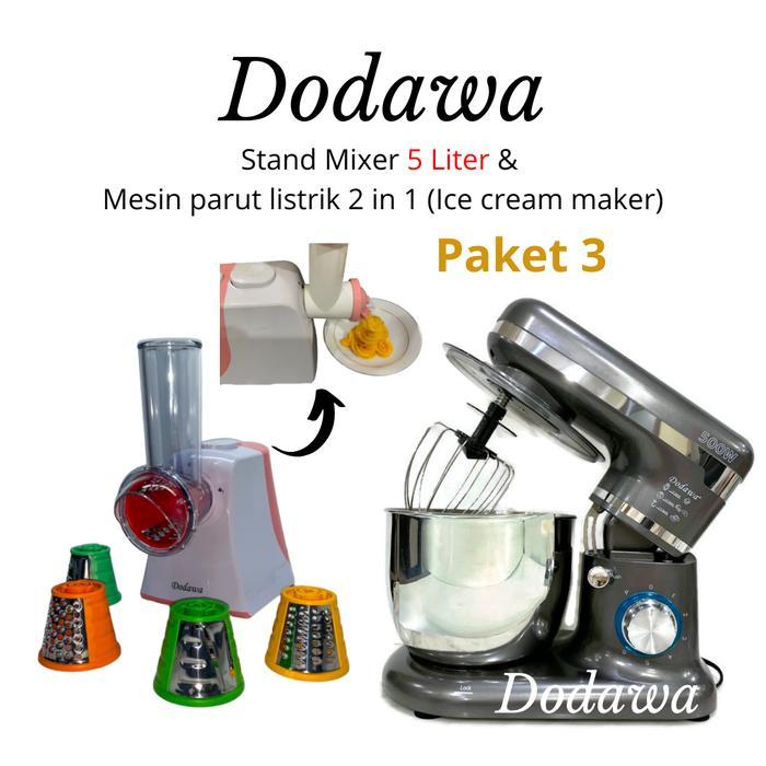 Stand Mixer Dodawa 5 Liter - adonan kue - Mixer Silver Gray