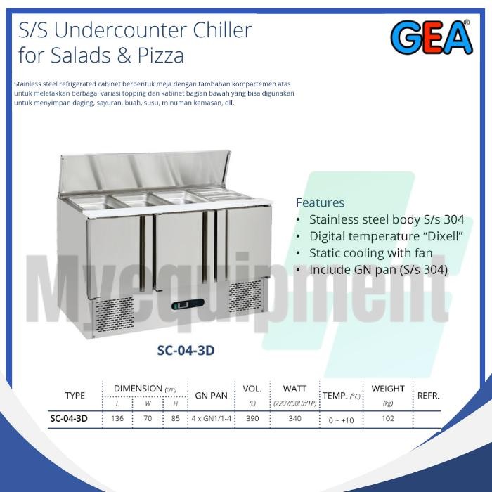 UNDERCOUNTER SALAD GEA SC-04-3D