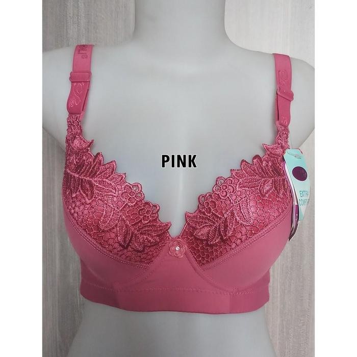 (1pc) BH Piaoli PL8888 kawat // BH wanita kait 3 import // Bra renda depan Motif Katun - Random, 40