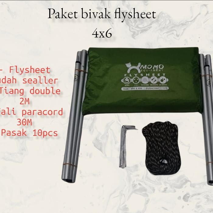 Paket flysheet 4x6m + tiang flysheet