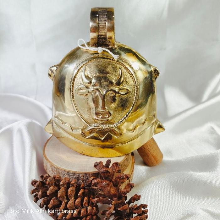 Kluntung Klontong Genta lonceng bel sapi motif Tali kuningan