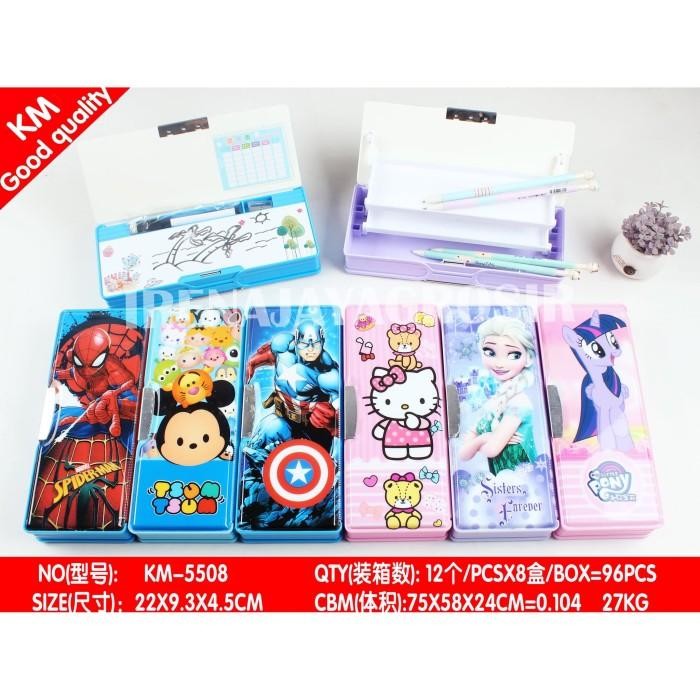 

PENCIL CASE KOTAK PENCIL DUA TINGKAT DAN WHITEBOARD FROZEN LUCU