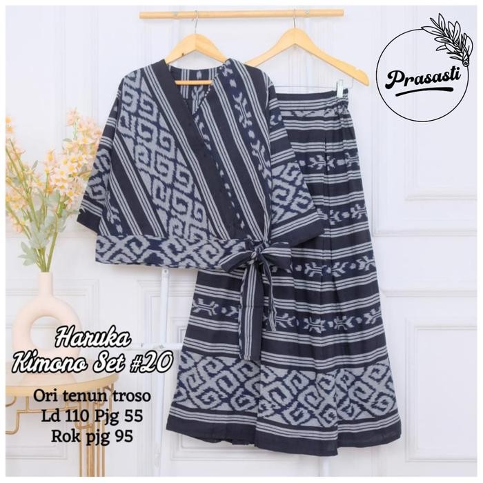SIAPKIRIM setelan rok tenun troso KIMONO SET READY STOCK