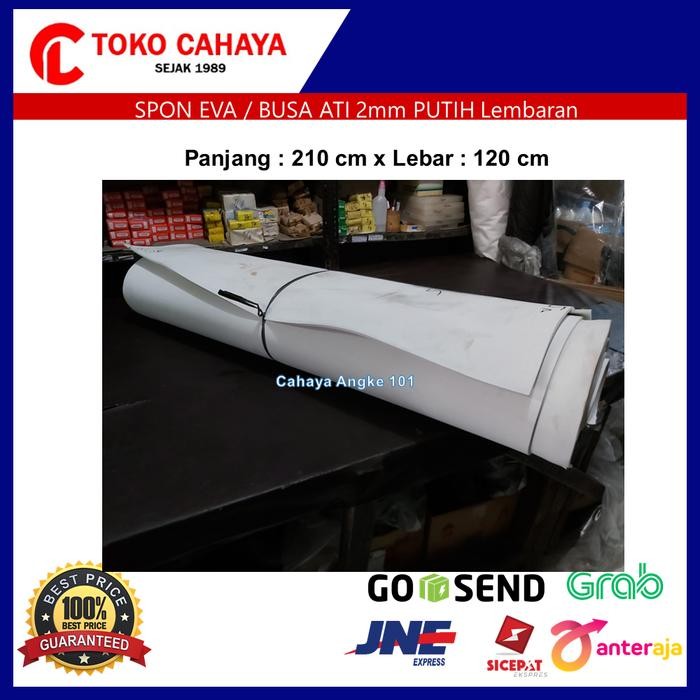 Spon Eva Sponge Busa Ati Spon Karet 2mm Putih 120 x 210 cm Lembaran