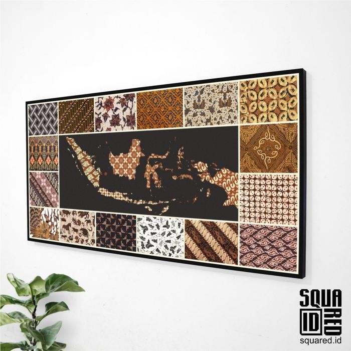 hiasan dinding batik peta indonesia 120x60cm