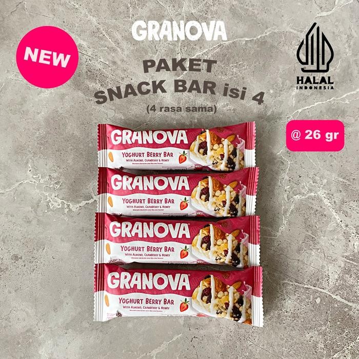 

Pilihan- Granova - Snackbar Yoghurt Berry 26Gr X 4 Pc (Rasa Beri Dan Yoghurt) - Cemilan Sehat,