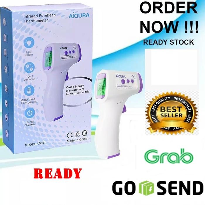 Thermometer Infrared Termometer Termogun 3 warna LED AIQURA Kode 1063