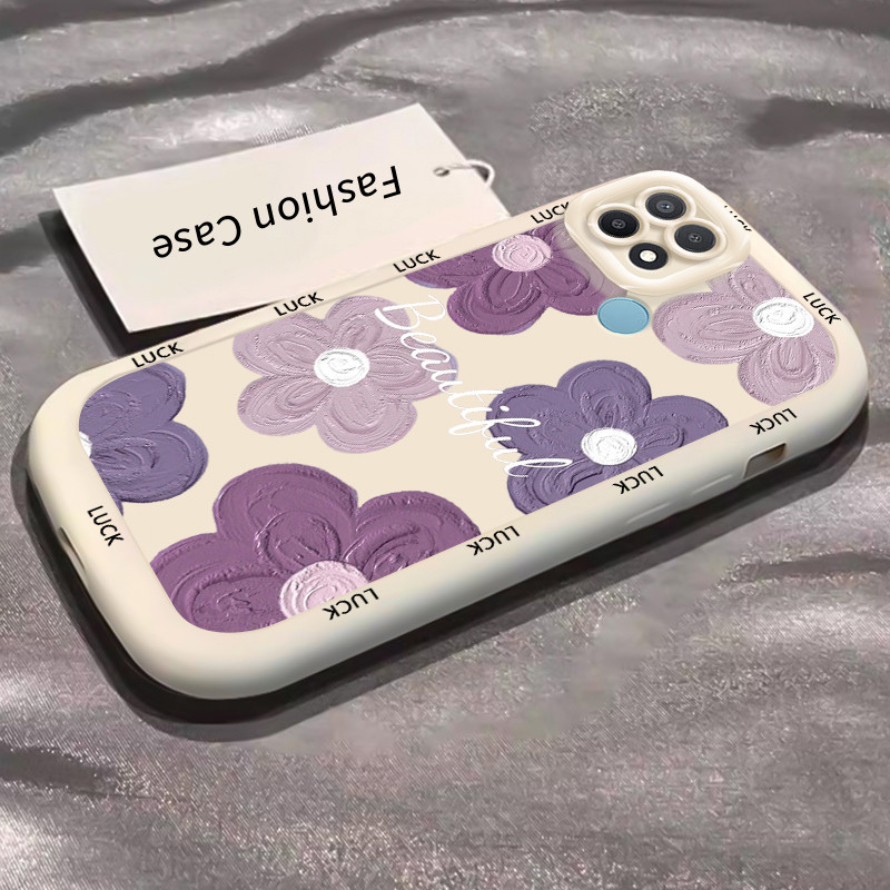 Casing Hp untuk OPPO A15 A15s A35 4G Case Casing HP Softcase Puff Kasing Lensa warna kontras inklusi