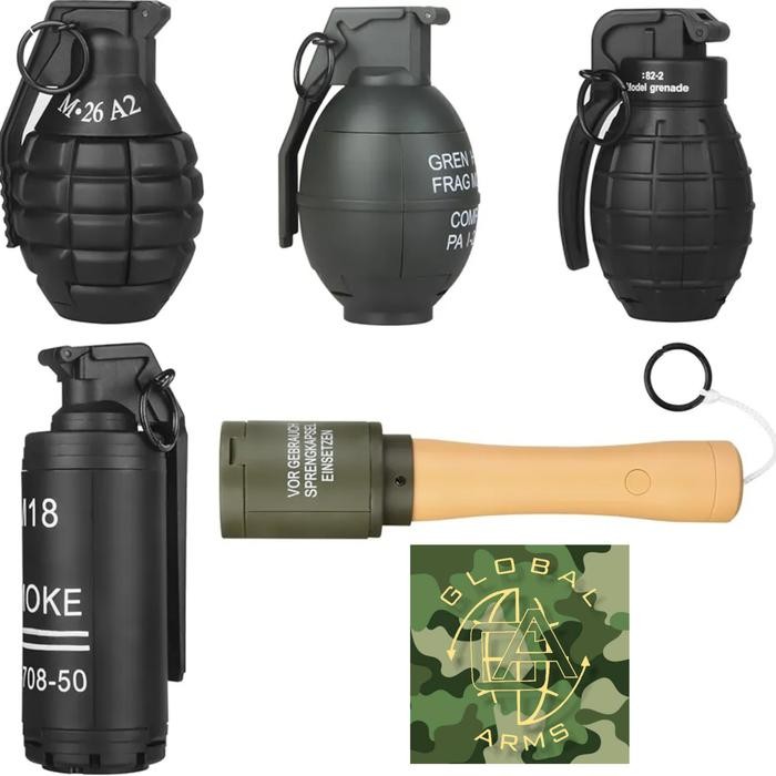 Pilihan- Mainan Varian Hand Grenade M18, M24, M26A1 Dan M82 Gel Blaster Mainan Granat Plastik