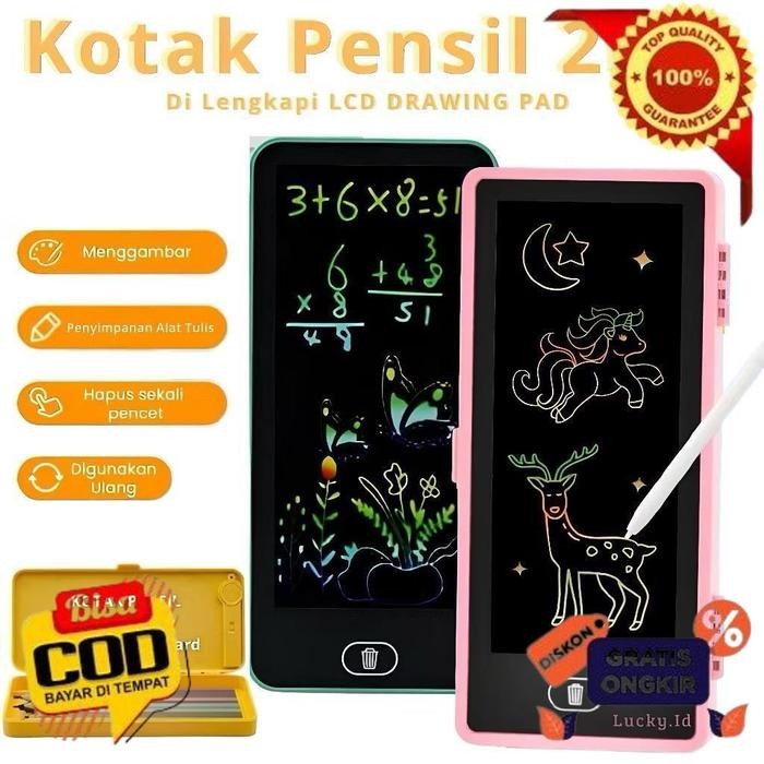 

New [TR] Kotak Pensil Case Besar Lcd Writing Drawing Box Case Ukuran Besar Pencil Drawing Pad
