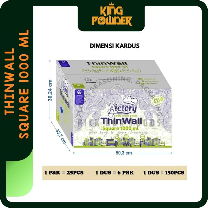 

Thinwall SQUARE 1000 ML Tempat Makan Plastik Kotak 1000ml 1 DUS