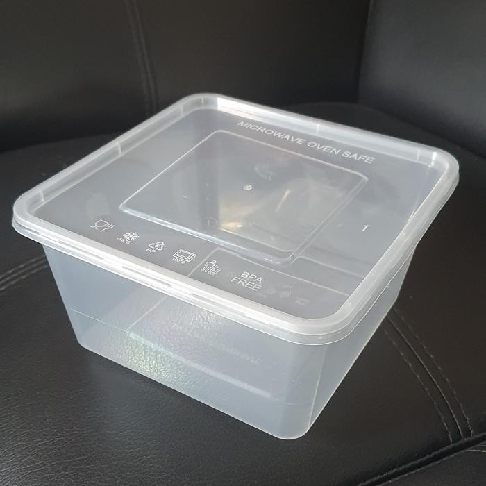 

[150 pcs] Kotak makan plastik square 3000 ml/ thinwall persegi 3000 ml
