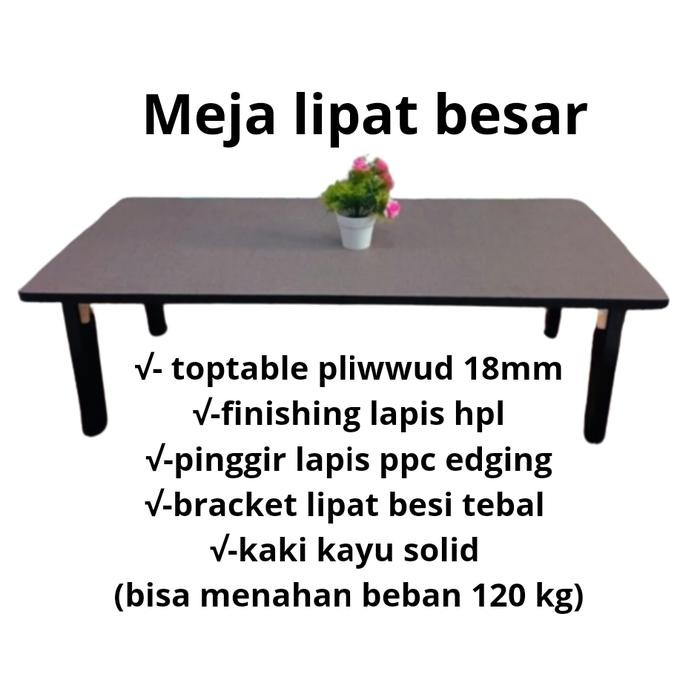 meja lipat laptop portable/meja lesehan jumbo/meja makan lipat hpl