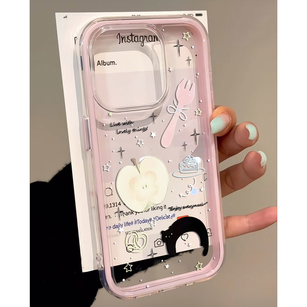 Soft Apel Kucing Hitam Garpu Case Redmi 15 13 13X 13C 14C 15C 10C 12C 10A 9 9A 9T A3 A5 12 5G Tk1 Lu