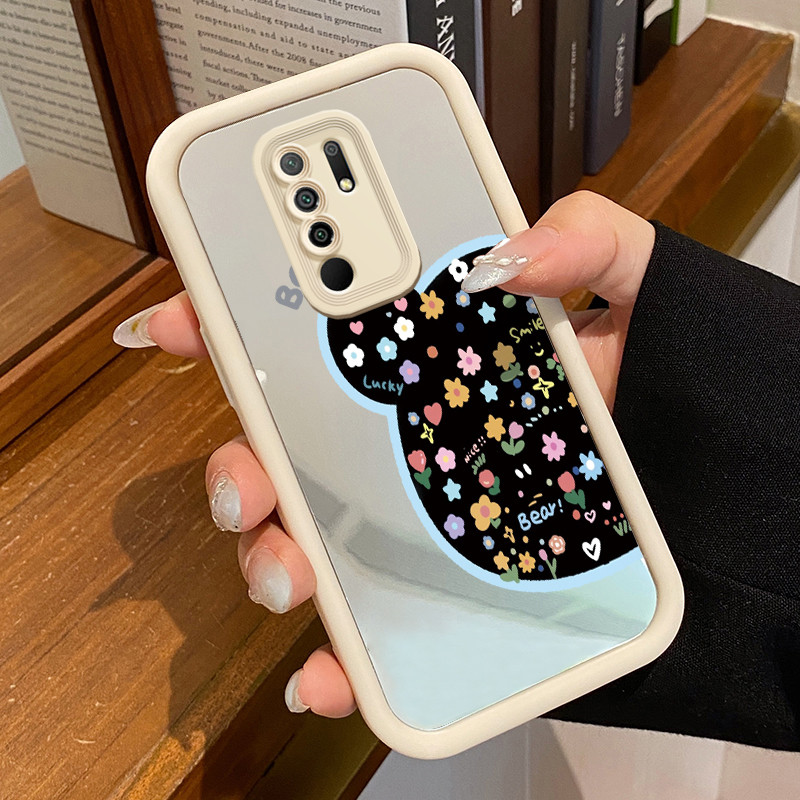 Casing Hp Xiaomi Redmi 9 Redmi 9 Prime 8 6A 5 Plus POCO M2 Case Casing HP pola Bunga dan Beruang Kes