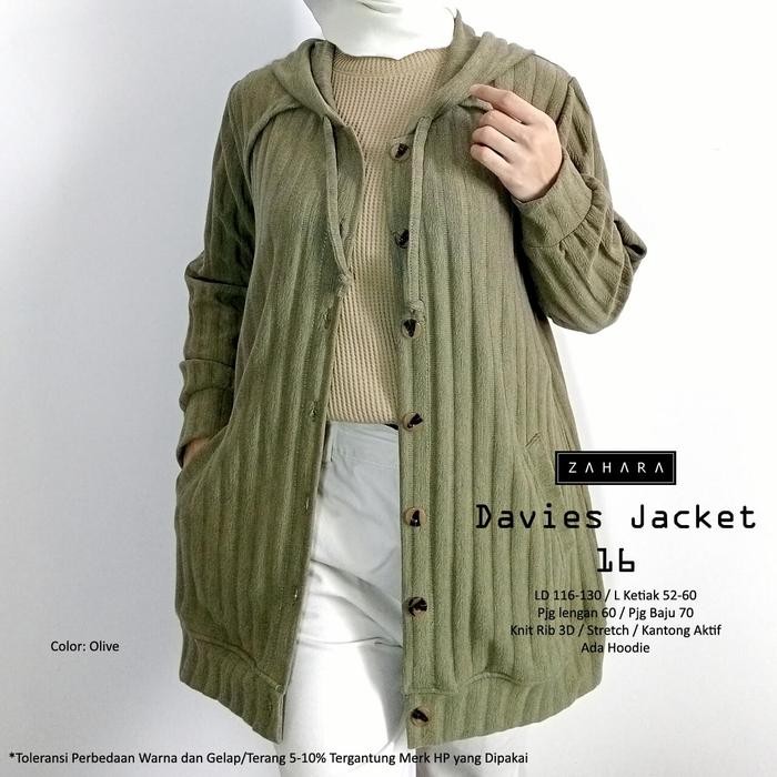 ASLI jaket wanita hodie jumbo davies kaos knit tebal melar kekinian READY STOCK