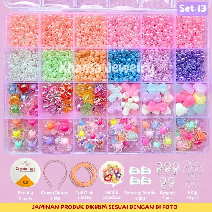 

New Khansa Jewelry - Set Manik Manik Lengkap dan Tali - Gelang Manik Manik Aesthetic - Manik Manik