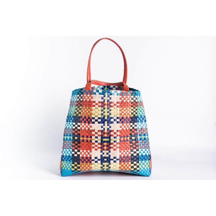 SALE Tas Belanja Wanita/Tas Anyaman "Artisan Potrait Tote in Sunset Blue"