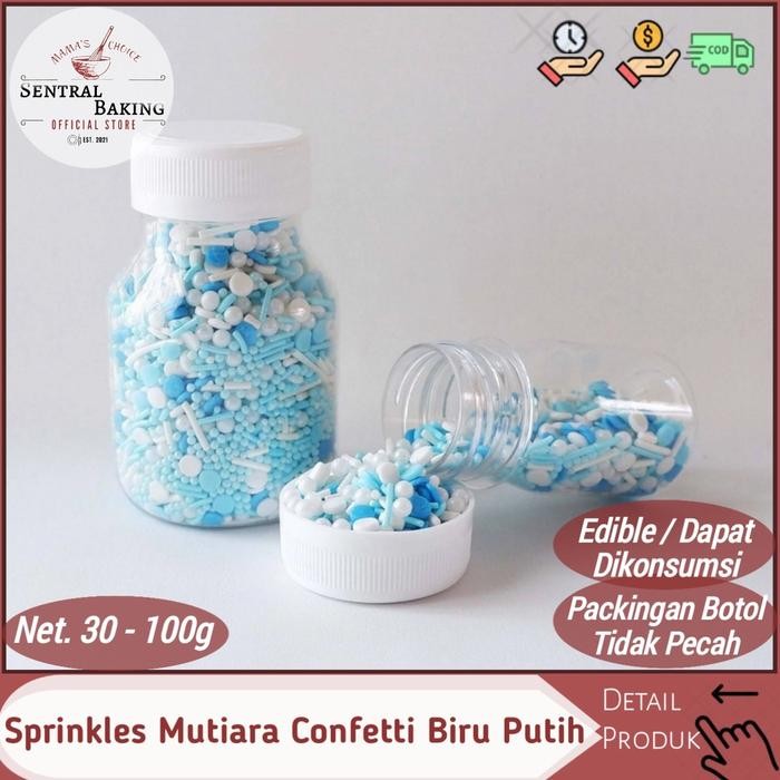 

Stok Baru Sprinkle Kue Mutiara Confetti Biru Putih / Springkel Springkle Kue