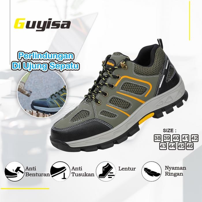 Pilihan- Guyisa Sepatu Sneakers Safety Sport Lyli Pad Army Sepatu Safety Sport Sepatu Kerja