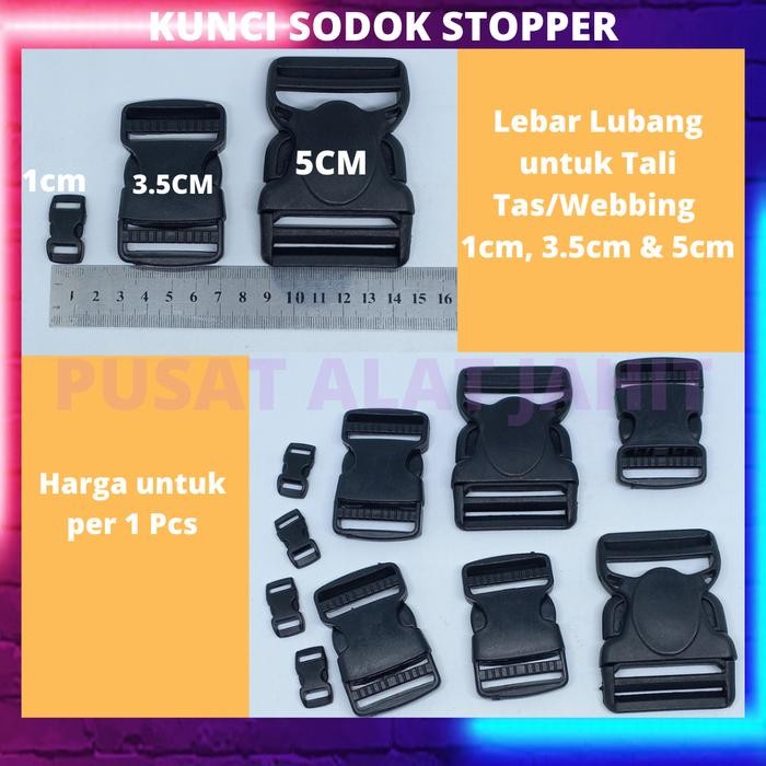 

New KUNCI SODOK STOPPER BUCKLE TALI TAS HELM PLASTIK 1 2 3,5 5 CM PER 1 PC