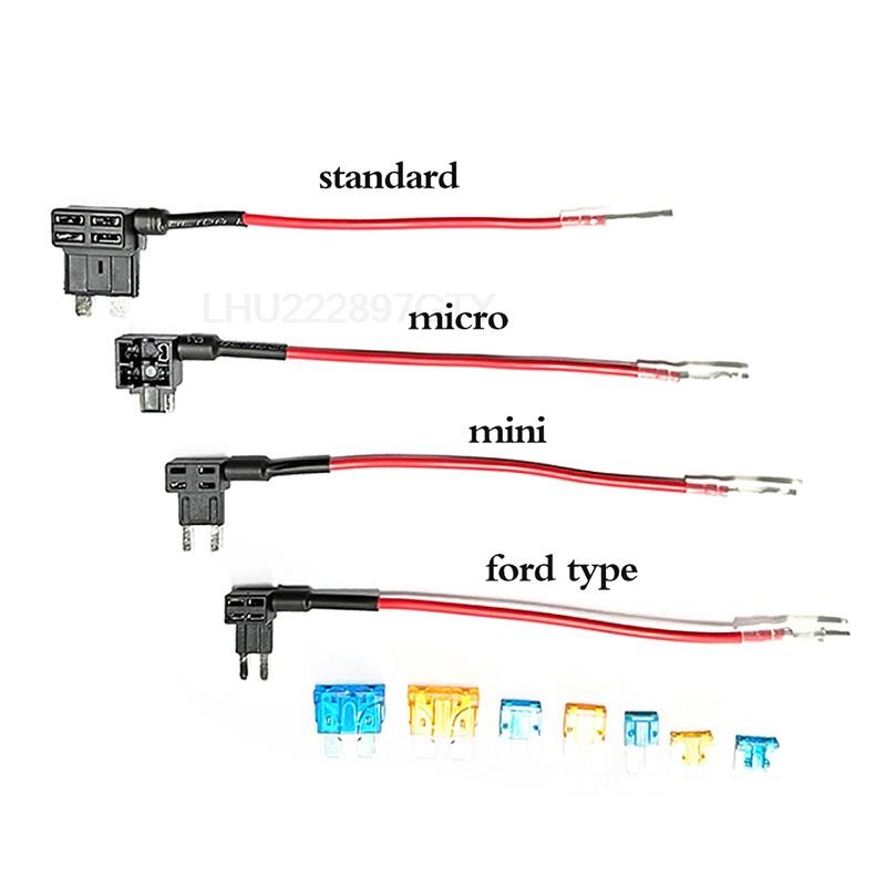 12V Fuse Holder Add-a-circuit TAP Adapter Micro Mini Standard Ford ATM Blade Auto Fuse with 10A Blad