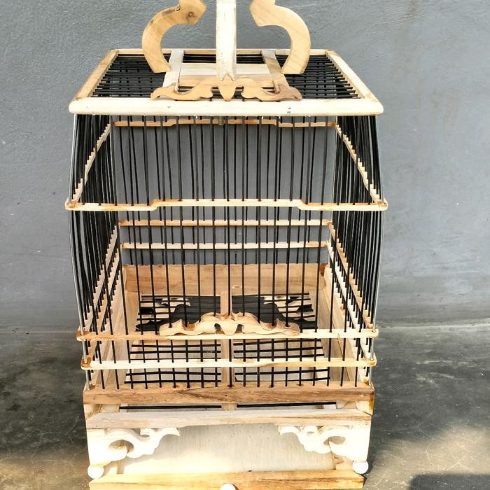 Phoenix Aviary - Sangkar Cungkok Kotak Kayu Jati Ambrukan Blm Di Rakit