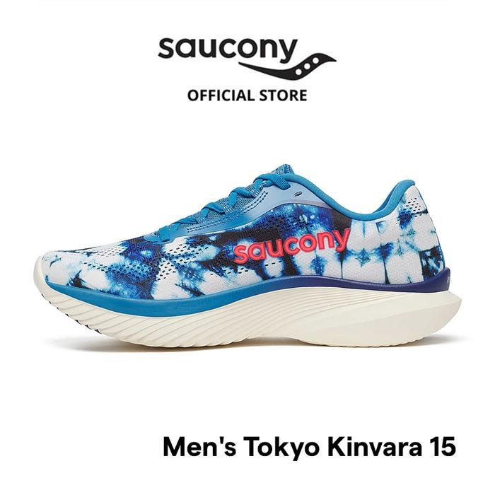 ORIGINAL Sepatu Lari Pria SAUCONY Shoes Tokyo Kinvara 15 - Indigo / Linen READY STOCK