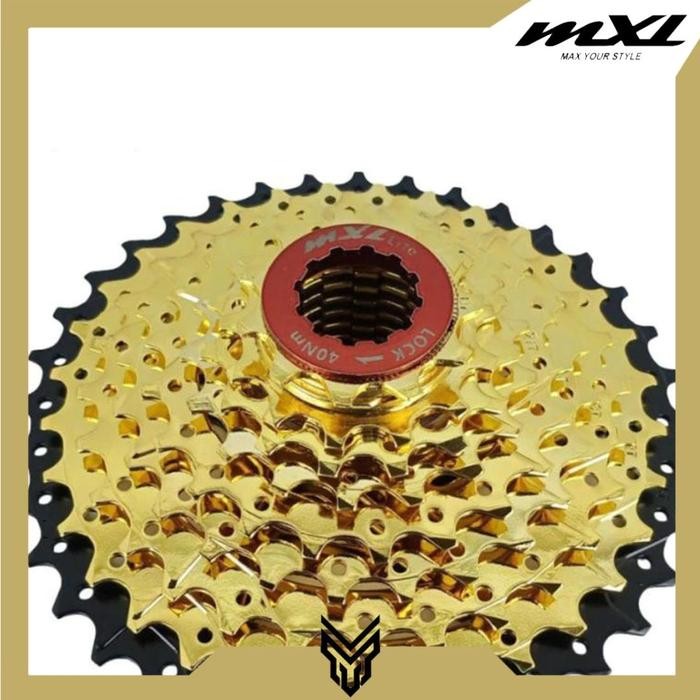 Cassette MXL Gold Ultralight 9 Speed 11-42T Sprocket Cassette Gear Sepeda