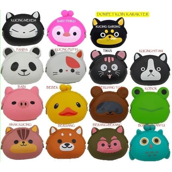New DOMPET ANAK KOIN SILICON MINI KARAKTER TRAVEL BAG CARTOON STORAGE LUCU