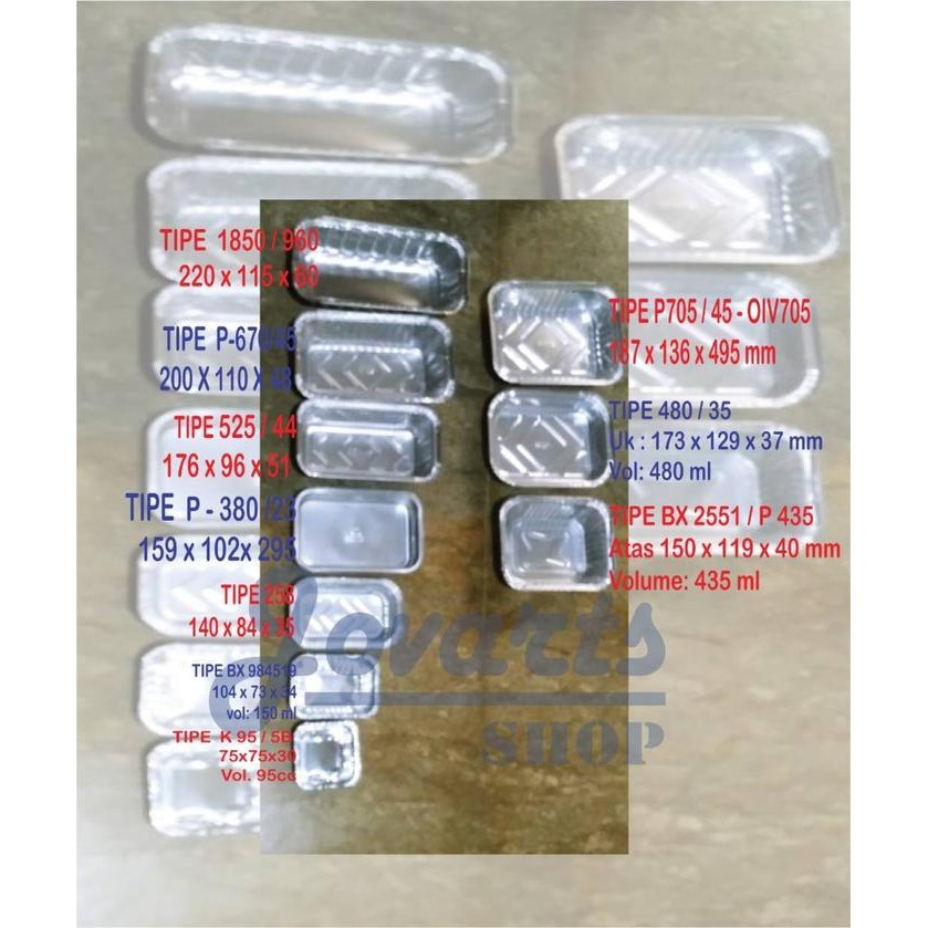 1452 P - BADAN saja 20x20 cm Kotak Besar Cup Alumunium Alu Tray Foil Aluminium
