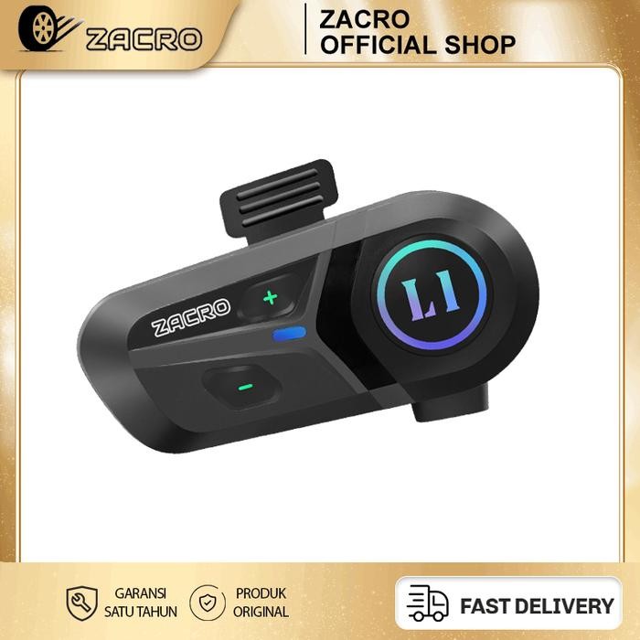 ZACRO L1 Headset Helm Bluetooth 5.3 Waterproof IPX67 / Headset Helm Motor With Microphone