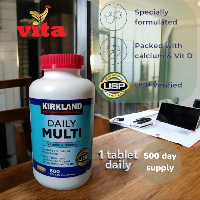 ORIGINAL Kirkland Daily Multi Vitamin Multivitamin Minerals 500 Tablets
