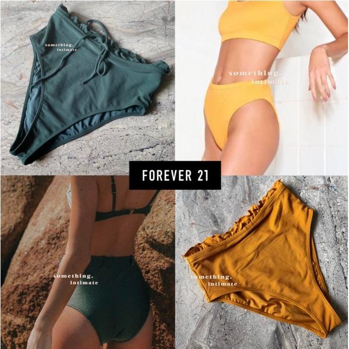 BERKUALITAS FOREVER 21 Highwaisted Bikini Bottom Celana Dalam Highwaist CD Renang