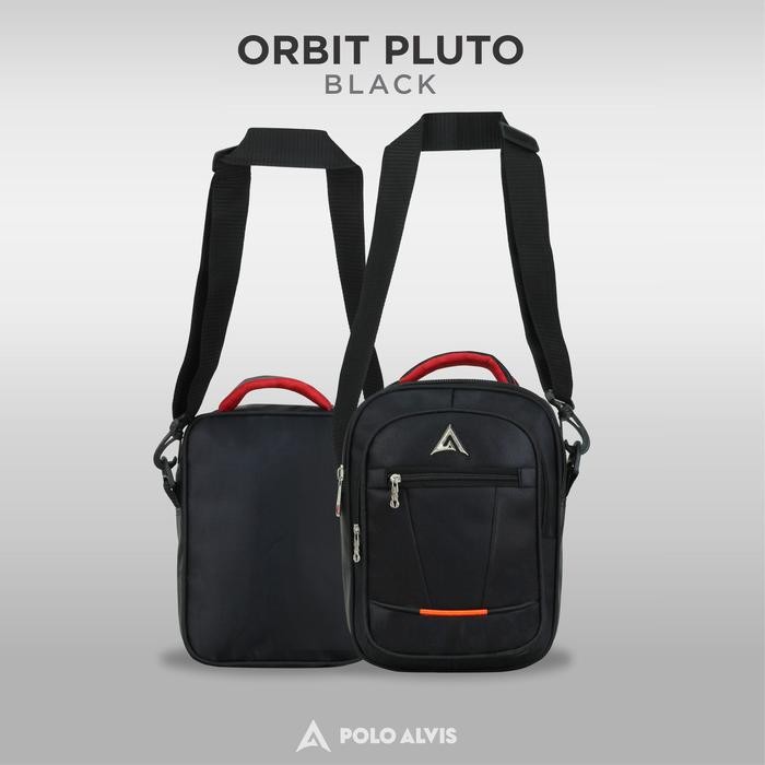 POLO ALVIS - Orbit Pluto Tas Selempang Cowok Kecil Mini Hitam Tablet 10 inch Kuliah Super Original