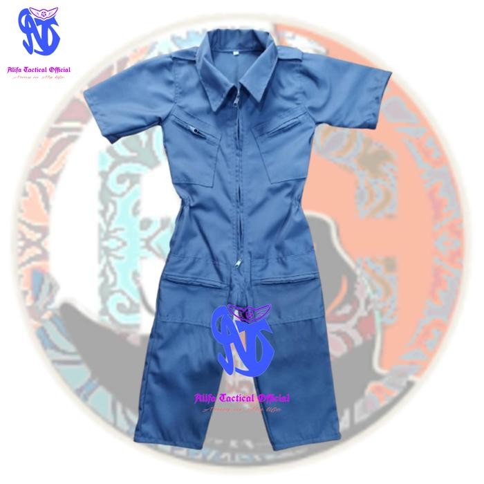 BERKUALITAS Baju Montir Anak Wearpack Profesi Mekanik Anak Lengan Pendek