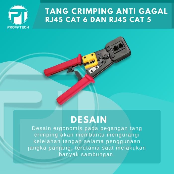 aq1a- Tang Crimping Rj 45 Cat 6 Dan Rj 45 Cat 5. Qualitas Bagus. Profftech