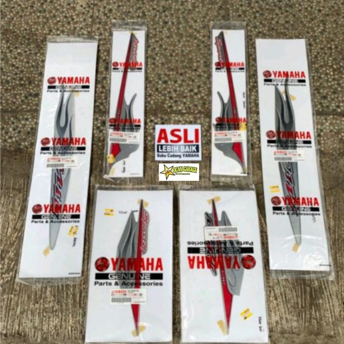 Striping stiker grafik mio sporty silver 2006 api set original yamaha