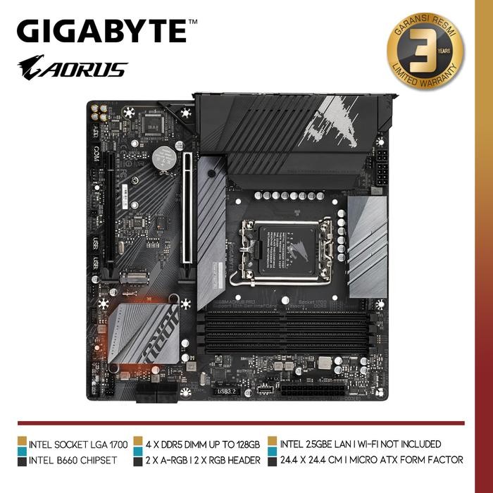 GIGABYTE B660M AORUS PRO Intel B660 LGA 1700 DDR5 Micro ATX