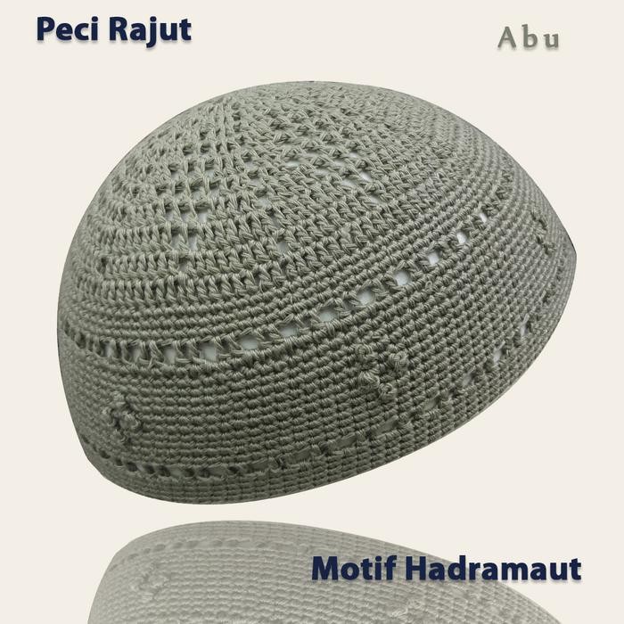 ASLI Peci Rajut Motif Senada Peci Rajut Tebal Handmade Peci Yaman Polos Katun Muslim Kopiah Haji