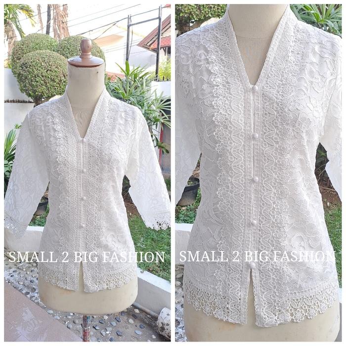 TERLARIS blus atasan baju kebaya brokat brukat hitam merah cabe putih ada jumbo READY STOCK