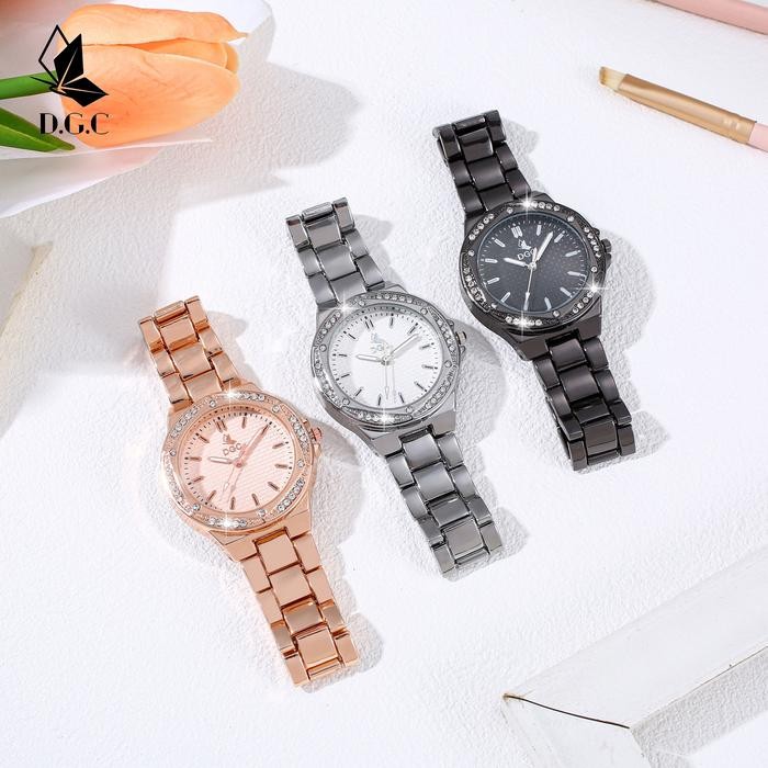 Dgc Jam Tangan Wanita Permata Fashion Mewah Quartz Bulat Santai G94 Gift