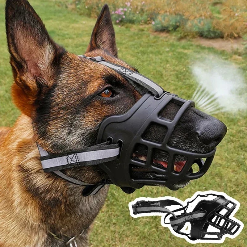 Soft Glue Adjustable Dog Muzzle Anti-biting Chewing Mask Breathable Dog Muzzle Durable Strong Basket