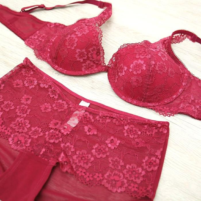 PROMO BRA SET AMITIE LACE RENDA RED SEXY BH (VICTORIA SECRET LASENZA MANGO