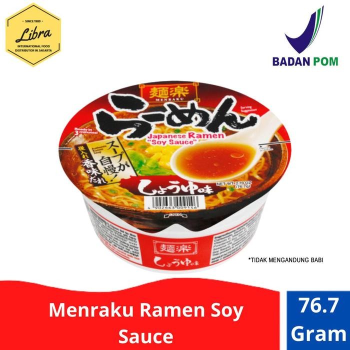 ORIGINAL Menraku Ramen Soy Sauce/Ramen jepang Cup