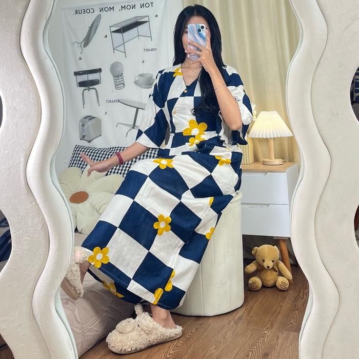 Sapasara - Daster Rayon Kimono Panjang Kain Rayon Ld 110 Busui Friendly Etalase 1 Promo 