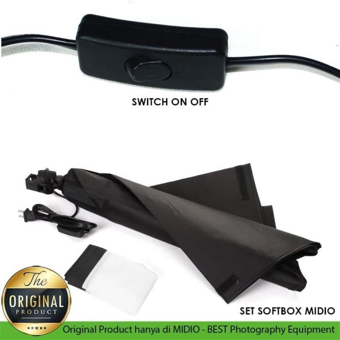 rurg- Midio Softbox Lighting A1 Paket Softbox E27 + Tripod Stand 2M + Tas Waterproof (5