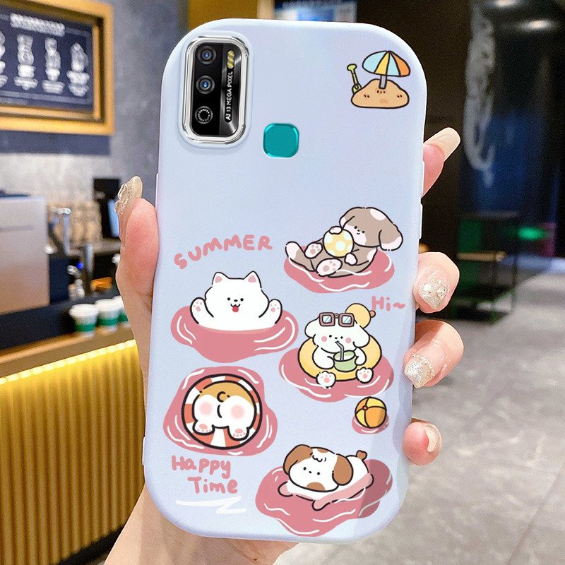 Casing Hp Untuk Infinix Hot 9 Play Hot 10 Play Hot 11 Play Hot 11s NFC Case Cute Kartun Anjing Pelam